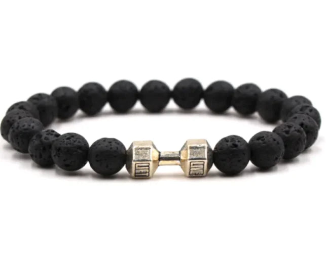 8mm Matte Stone Alloy Bracelet