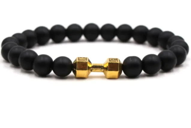 8mm Matte Stone Alloy Bracelet