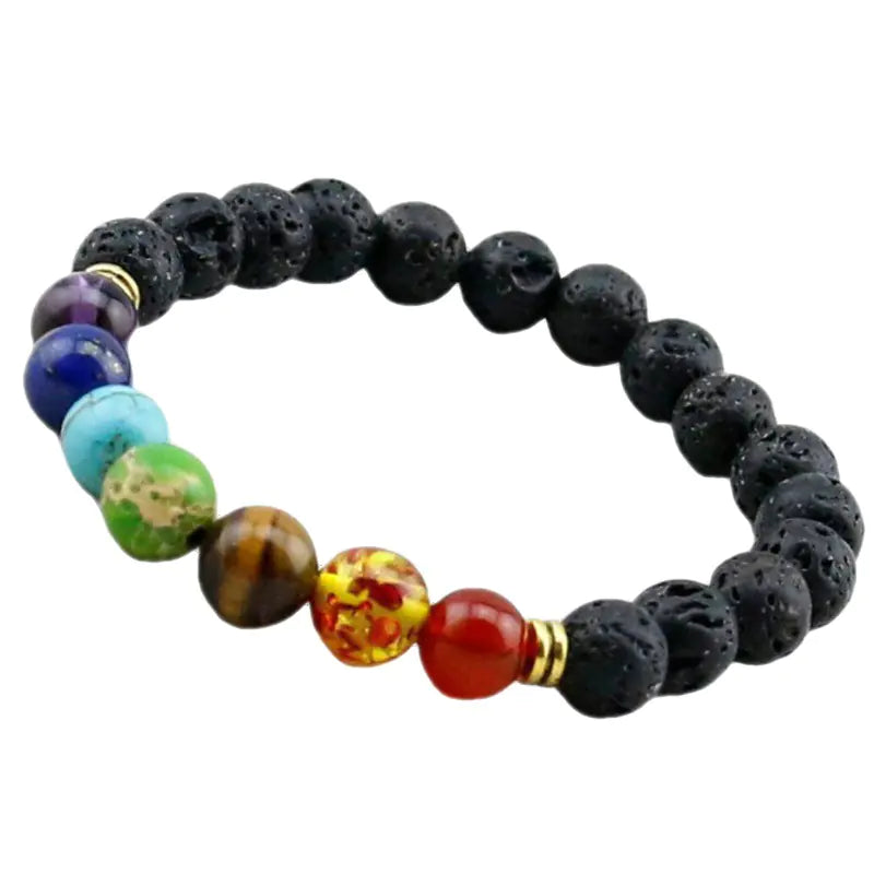 8mm Green Emperor Stone Lava Chakra Bead Bracelet