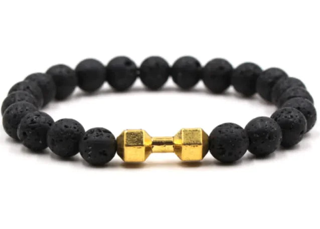 8mm Matte Stone Alloy Bracelet
