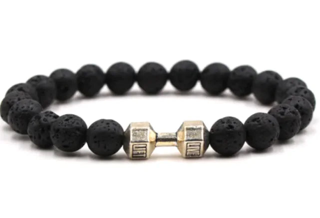 8mm Matte Stone Alloy Bracelet