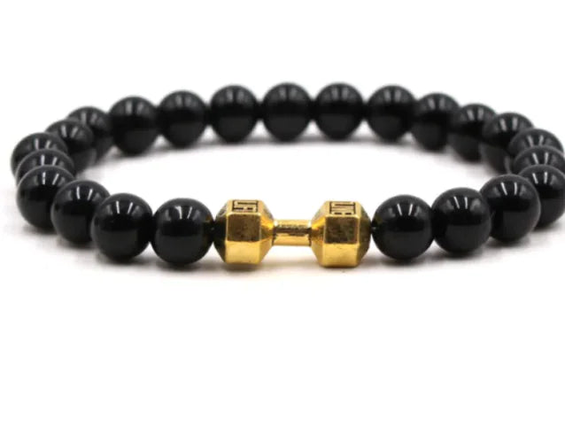 8mm Matte Stone Alloy Bracelet