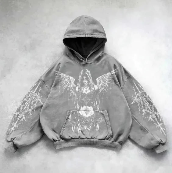 Vintage Skull Print Hoodie
