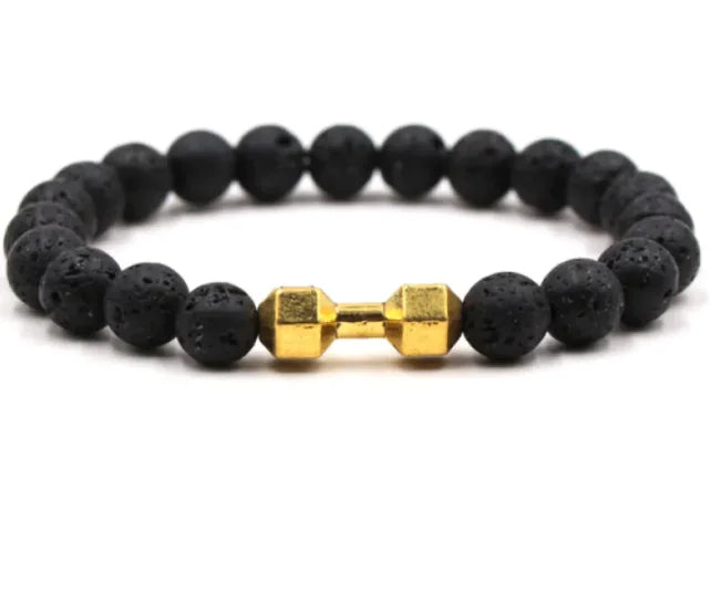 8mm Matte Stone Alloy Bracelet