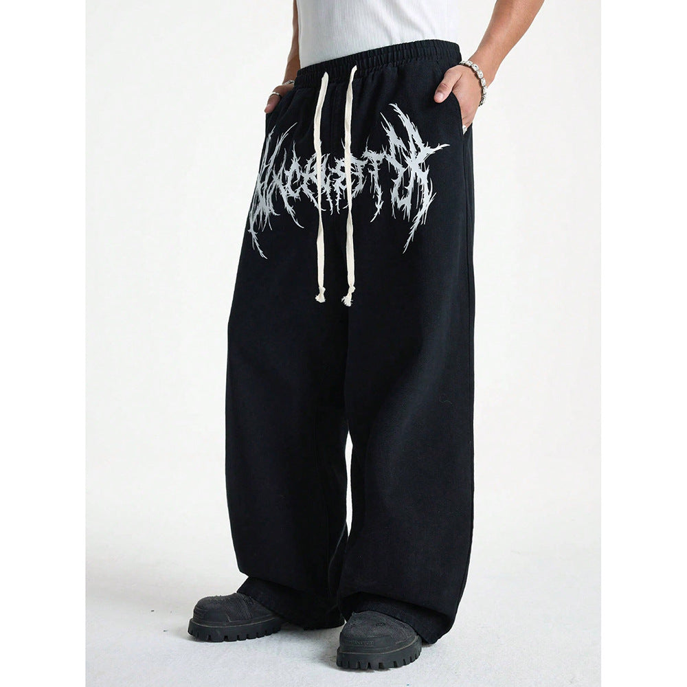 Men's casual wide-leg trousers