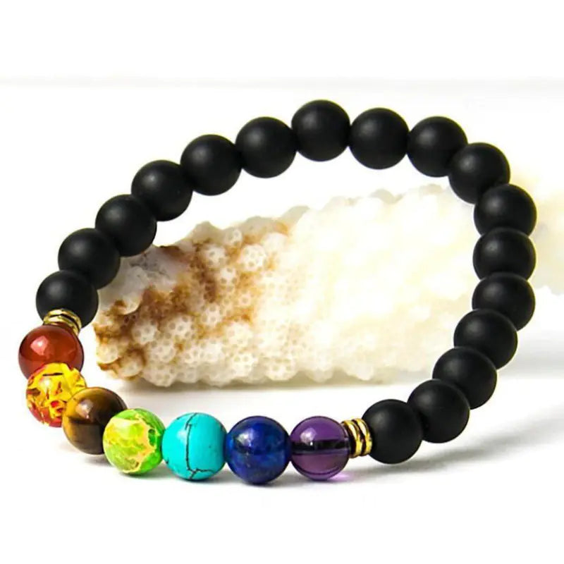 8mm Green Emperor Stone Lava Chakra Bead Bracelet