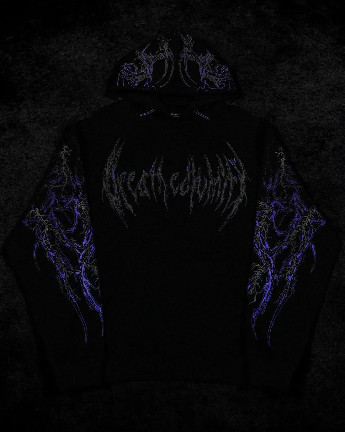 Mens Printed Fleece Hooded Sweatshirt