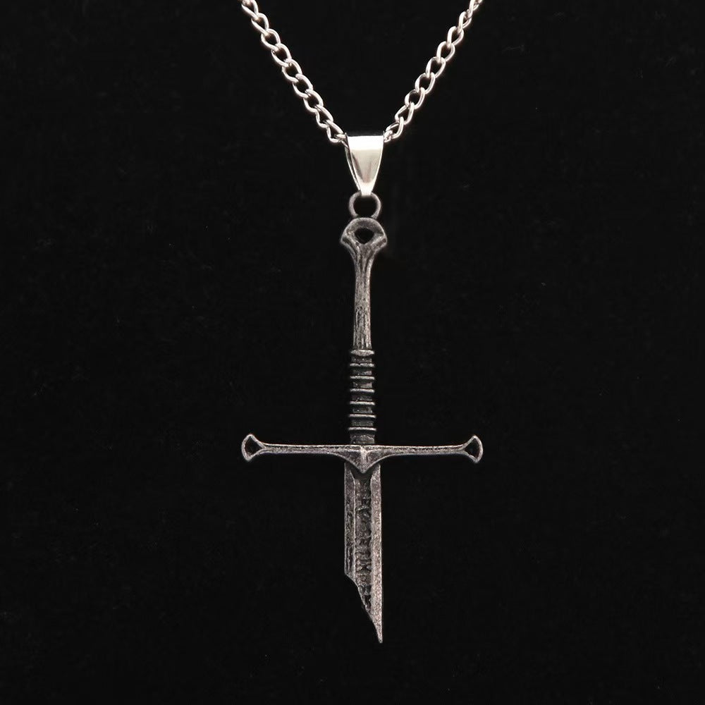 Broken Sword Pendant Necklace