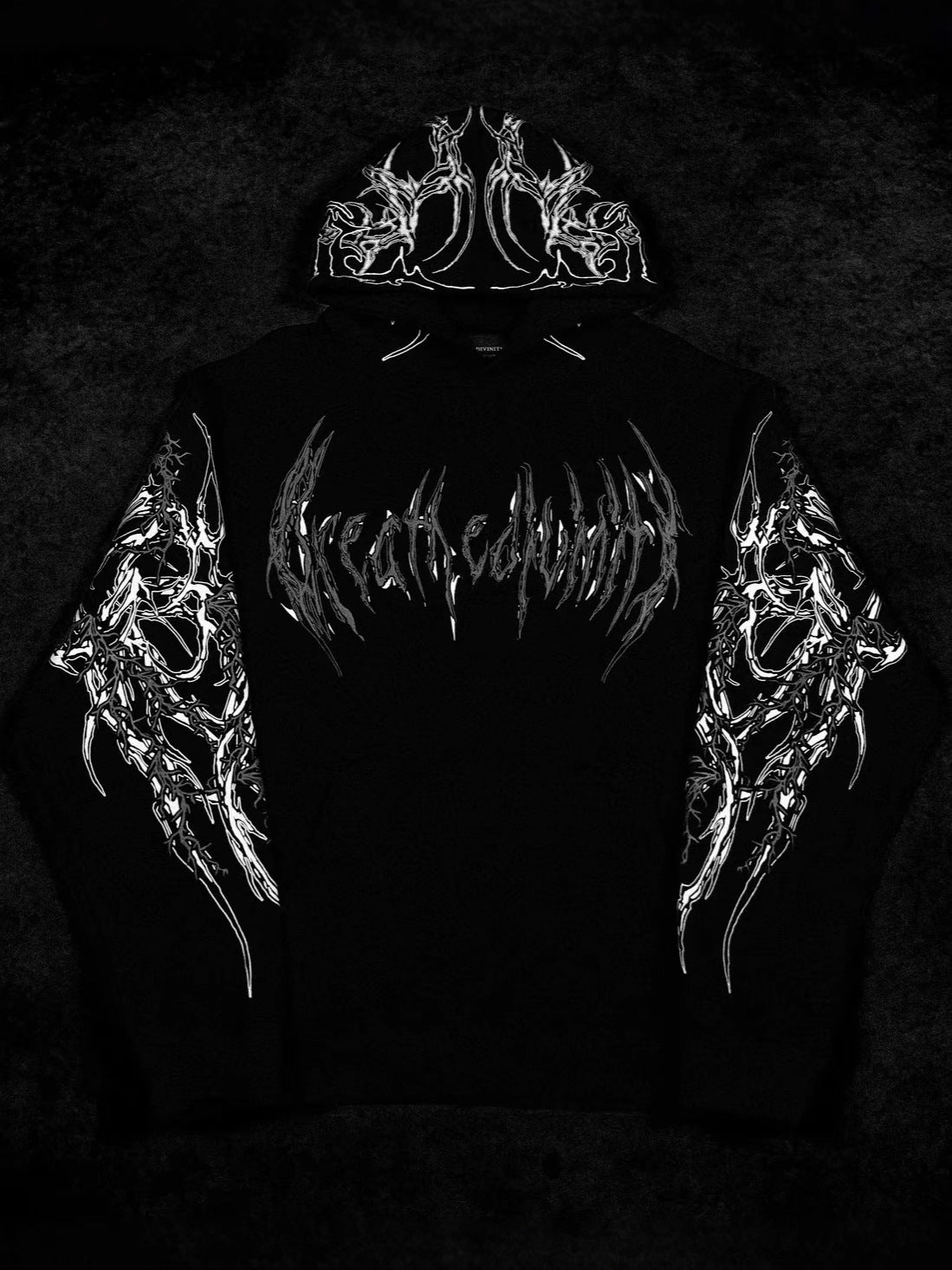 Mens Printed Fleece Hooded Sweatshirt