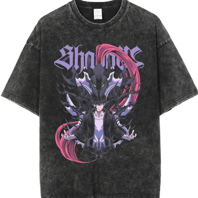 Vintage Cartoon Print Cotton T-Shirt