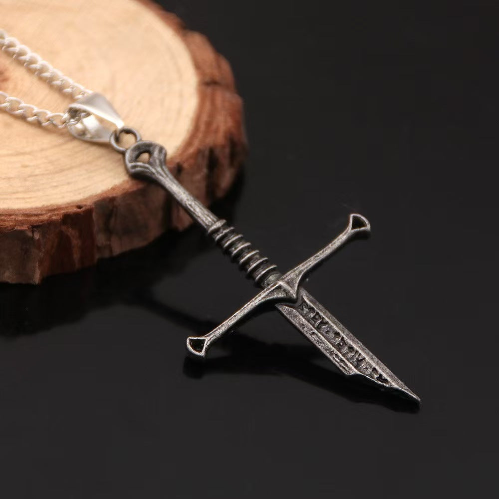 Broken Sword Pendant Necklace
