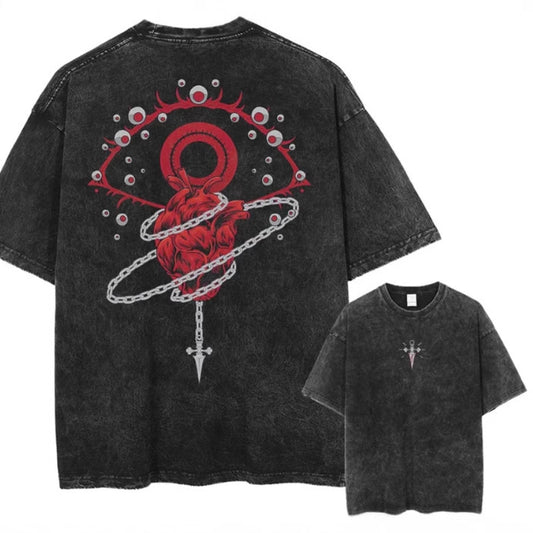 Vintage Cartoon Print Cotton T-Shirt