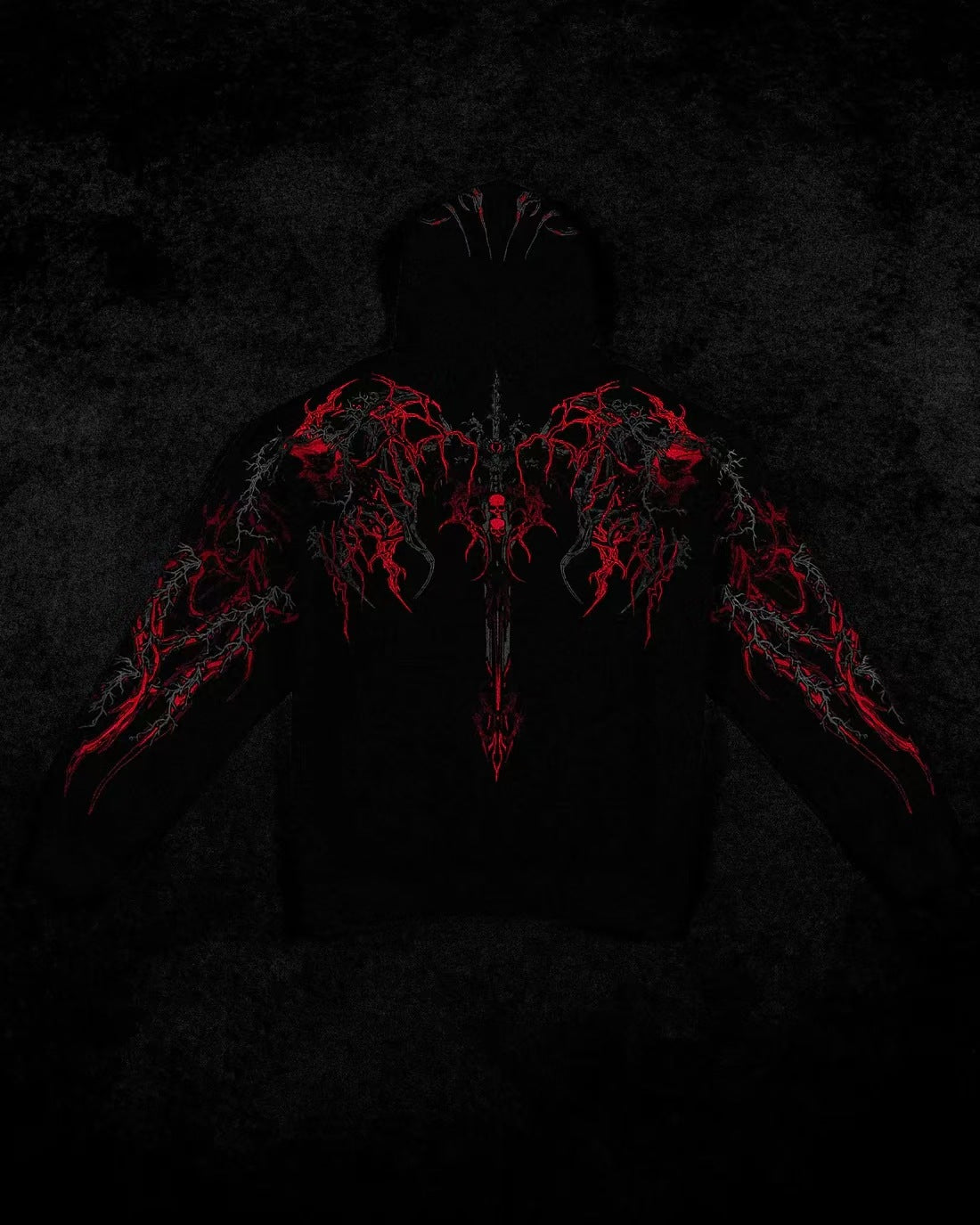 Mens Printed Fleece Hooded Sweatshirt