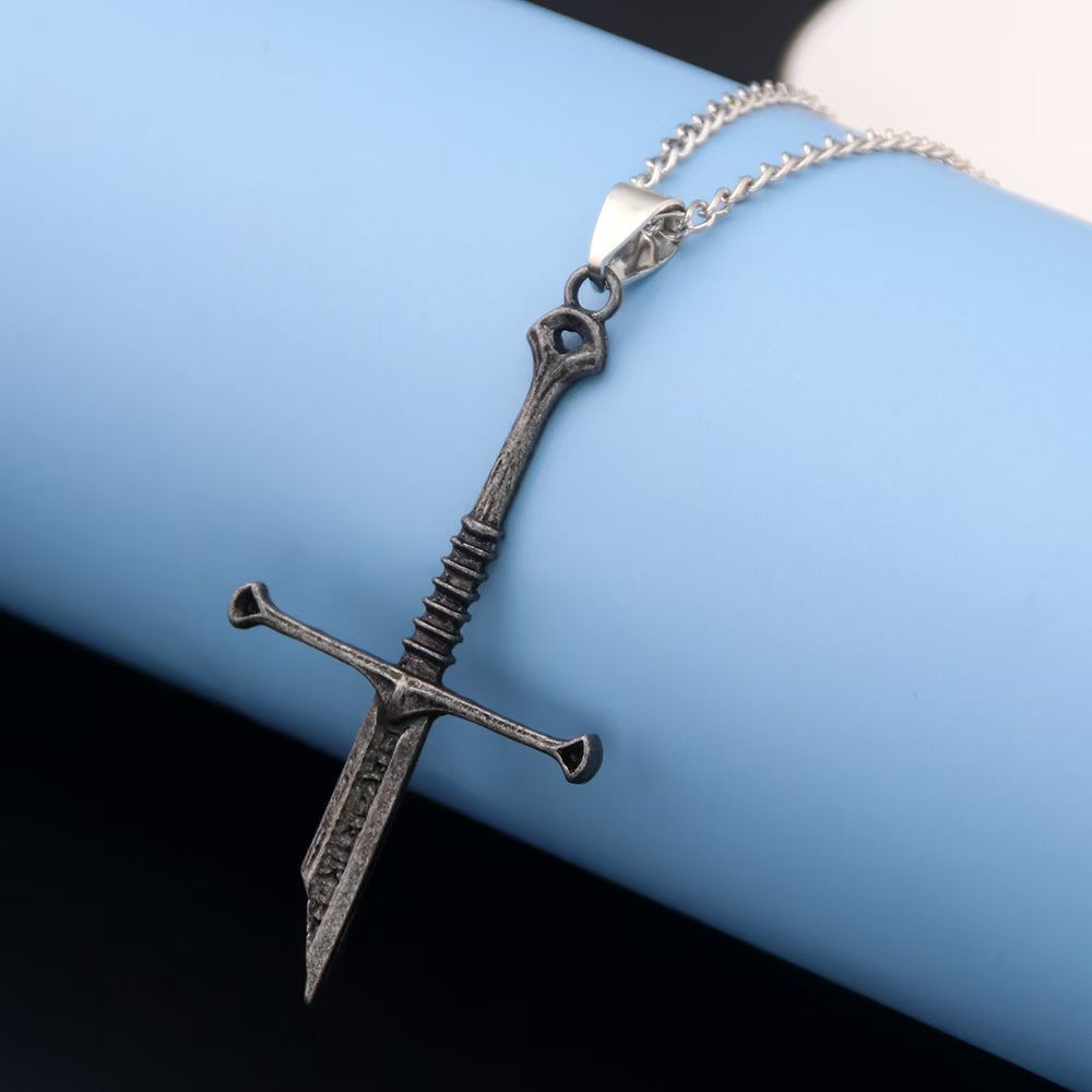 Broken Sword Pendant Necklace