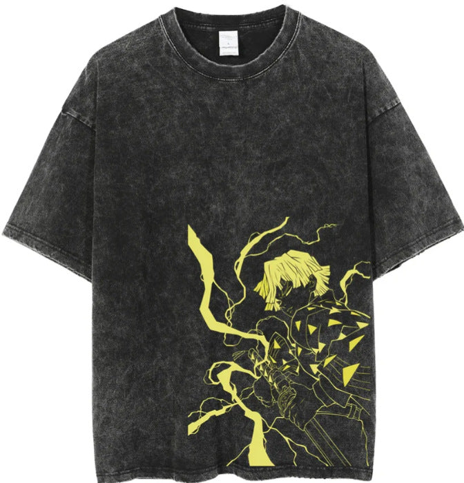 Vintage Cartoon Print Cotton T-Shirt