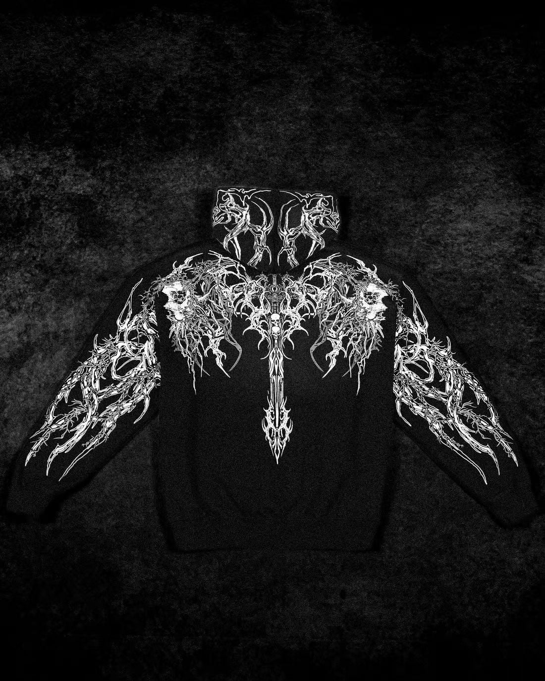 Mens Printed Fleece Hooded Sweatshirt