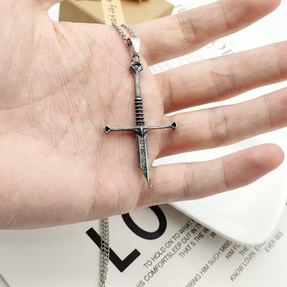 Broken Sword Pendant Necklace