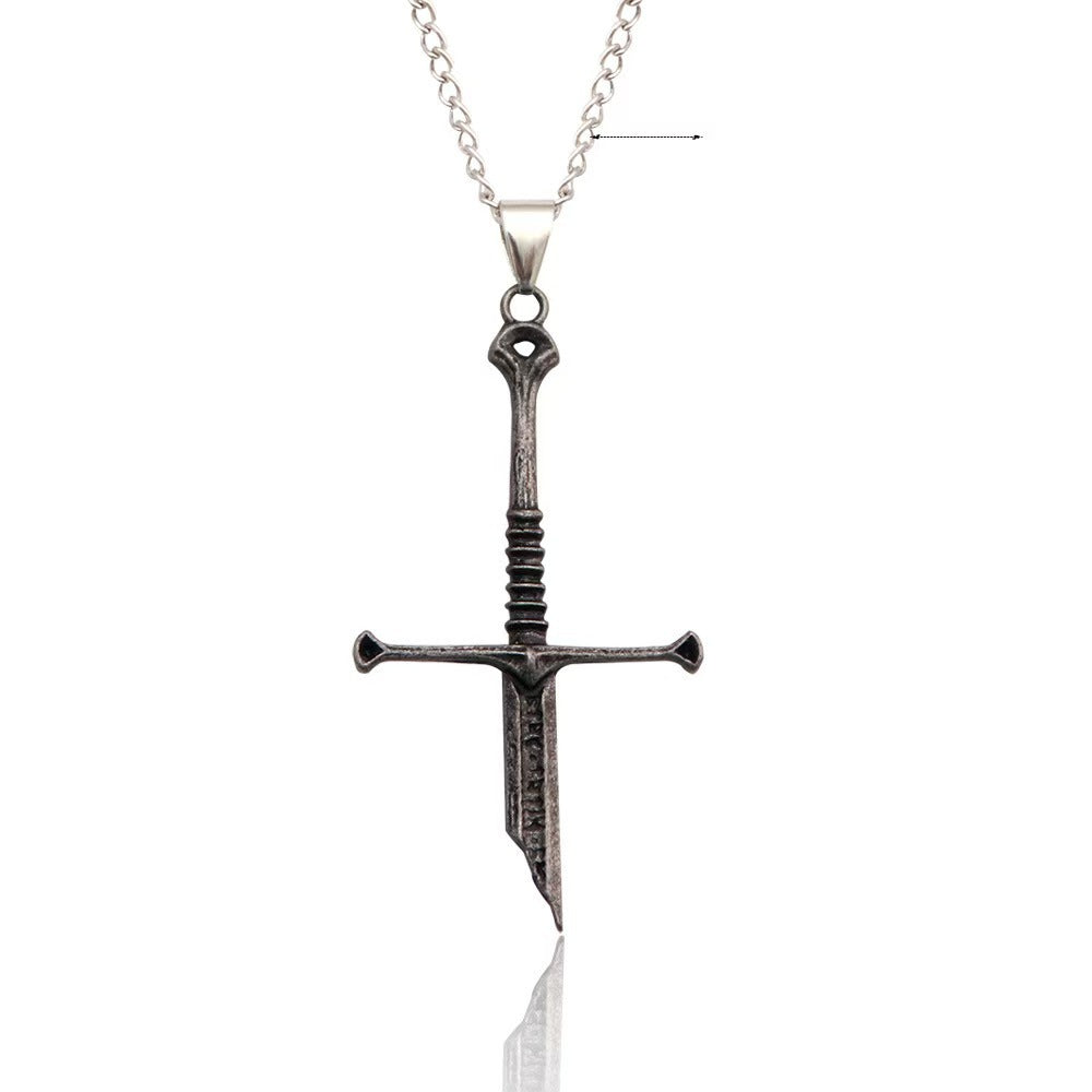 Broken Sword Pendant Necklace